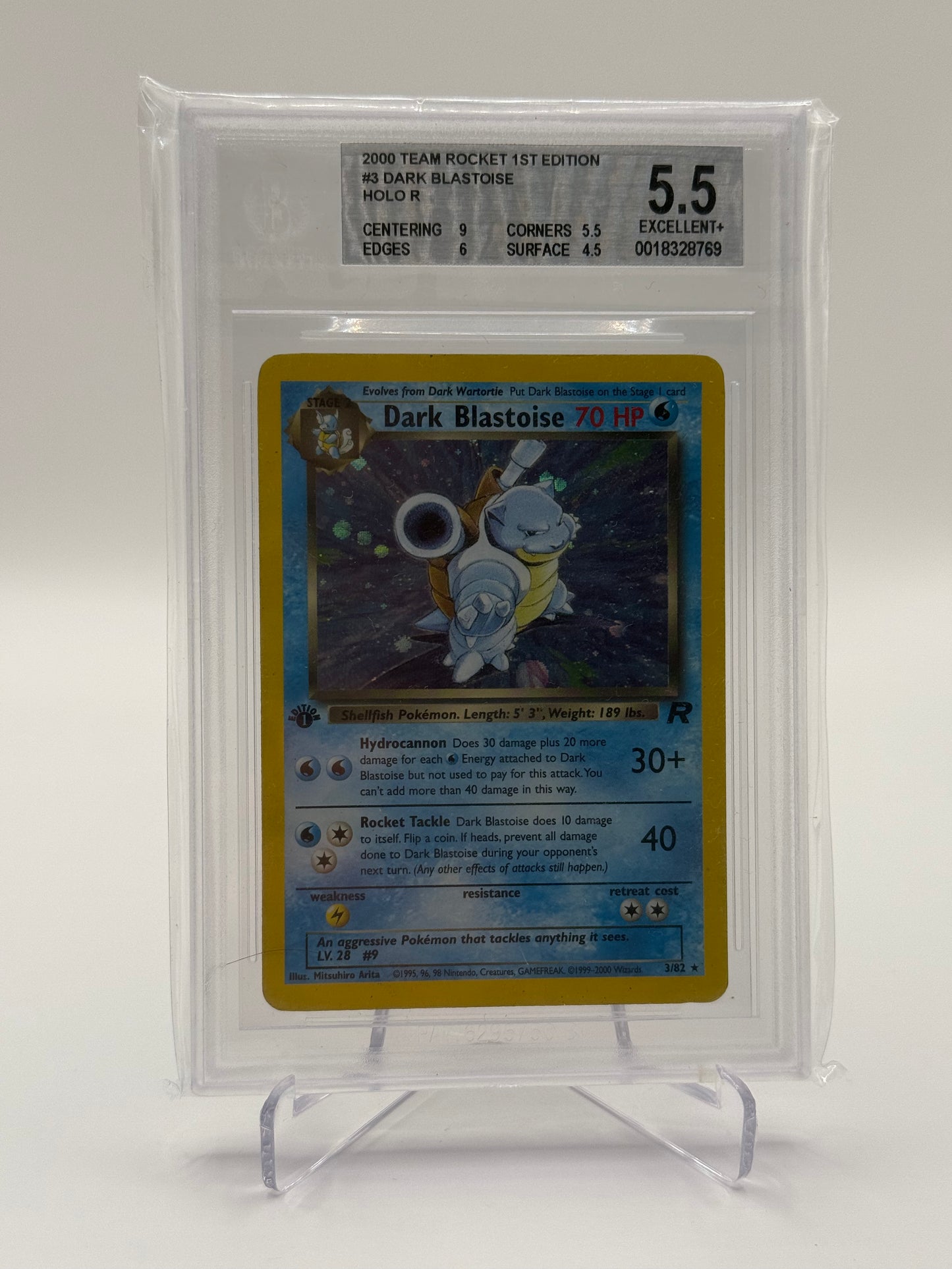 Dark Blastoise – Team Rocket 3/82 1st Edition Holo (Englisch) | BGS 5.5
