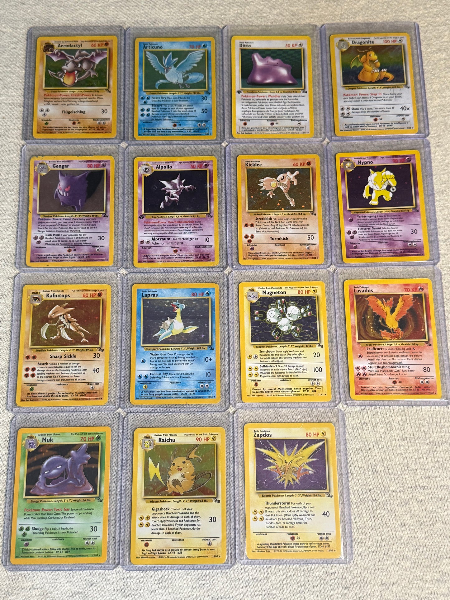 Pokemon Team Rocket - Fossil - Jungle Set ALLE Holos Vintage 49xHOLOS