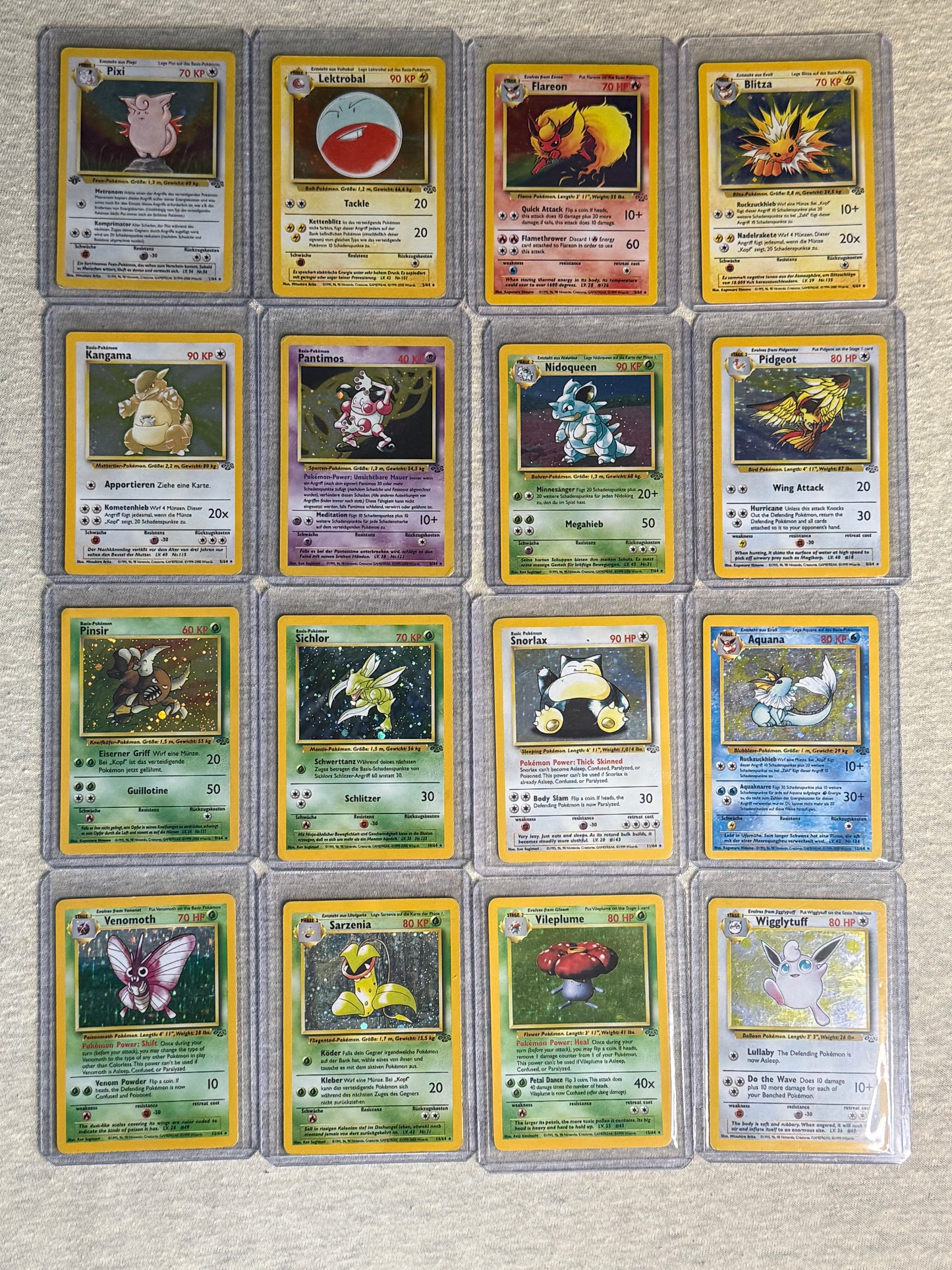 Pokemon Team Rocket - Fossil - Jungle Set ALLE Holos Vintage 49xHOLOS